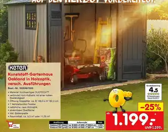 Netto Marken-Discount Keter Kunststoff-gartenhaus Oakland In Holzoptik Angebot