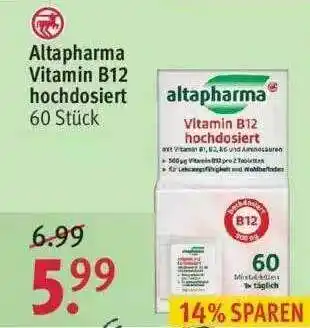 Rossmann Altapharma Vitamin B12 Hochdosiert Angebot