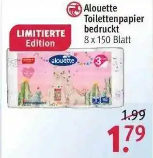 Rossmann Alouette Toilettenpapier Bedruckt Angebot