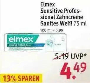 Rossmann Elmex Sensitive Professional Zahncreme Sanftes Weiß Angebot