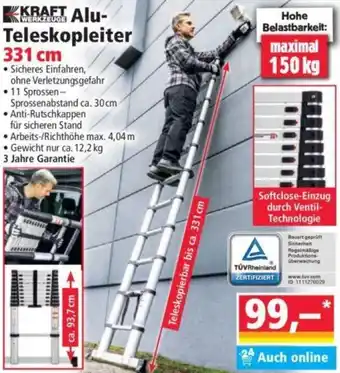 Norma KRAFT WERKZEUGE Alu-Teleskopleiter 331 cm Angebot