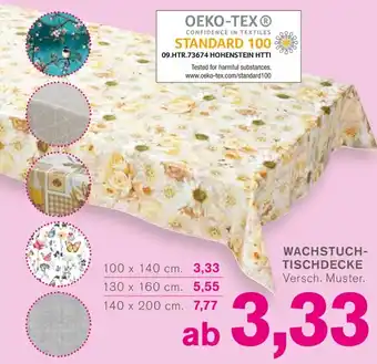 KODi WACHSTUCH-TISCHDECKE Versch. Muster. 100*140 Angebot