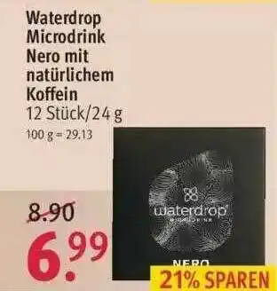 Rossmann Waterdrop Microdrink Nero Mit Natürlichem Koffein Angebot