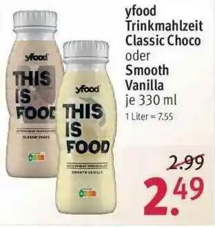 Rossmann Yfood Trinkmahlzeit Classic Choco Oder Smooth Vanilla Angebot