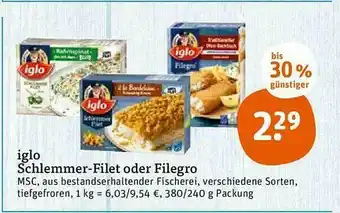 tegut Iglo Schlemmer-filet Oder Filegro Angebot