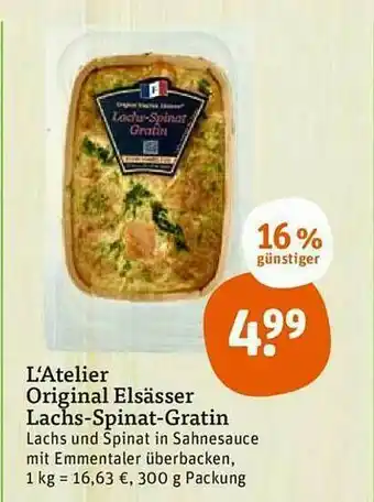 tegut L'atelier Original Elsässer Lachs-spinat-gratin Angebot