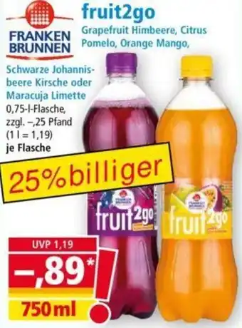 Norma FRANKEN BRUNNEN fruit2go 750 ml Angebot