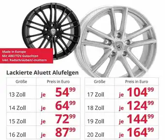 A.T.U. Lackierte Aluett Alufelgen Angebot