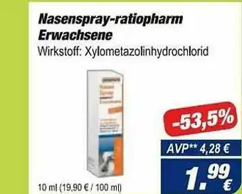 Easy Apotheke Nasenspray-ratiopharm Erwachsene Angebot