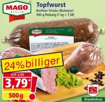 Norma MAGO Topfwurst 500 g Packung Angebot