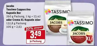 REWE Jacobs Tassimo Cappuccino Kapseln 8er Oder Crema Xl Kapseln 16er Angebot