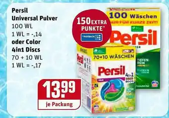 REWE Persil Universal Pulver Oder Color 4in1 Discs Angebot