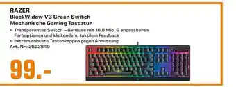 Saturn Razer Blackwidow V3 Green Switch Mechanische Gaming Tastatur Angebot