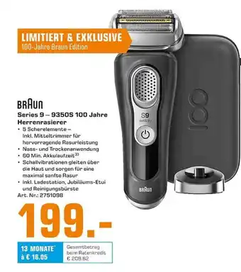 Saturn Braun Series 9 - 9350s 100 Jahre Herrenrasierer Angebot