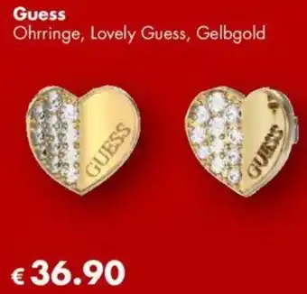 Travel Free Guess Ohrringe, Lovely Guess, Gelbgold Angebot