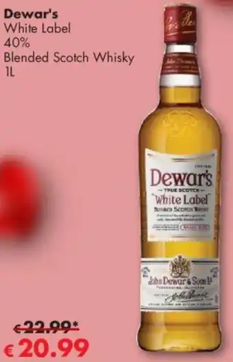 Travel Free Dewar's White Label Blended Scotch Whisky 1 L Angebot