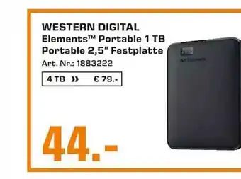 Saturn Western Digital Elements Portable 1 Tb Portable 2.5 Angebot