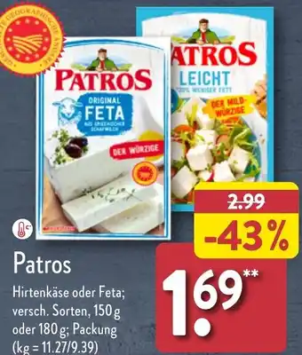 Aldi Nord Patros 150 g oder 180 g Angebot