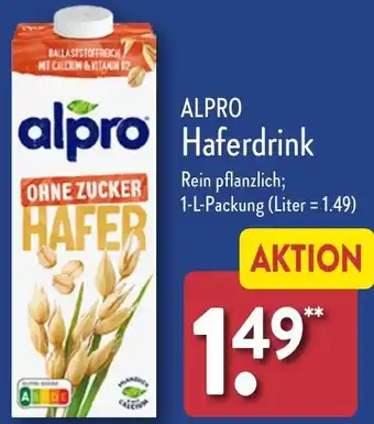 Aldi Nord ALPRO Haferdrink 1 L Packung Angebot