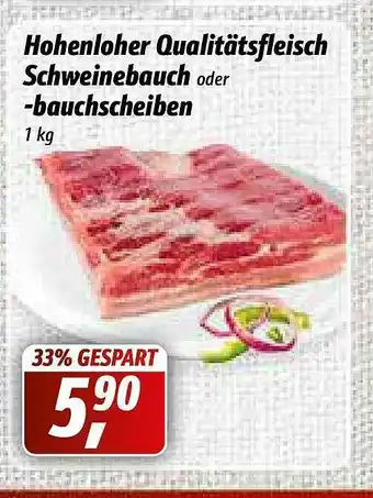 Simmel Hohenlofer Qaulitätsfleisch Schweinebauch Oder Bauchscheiben Angebot