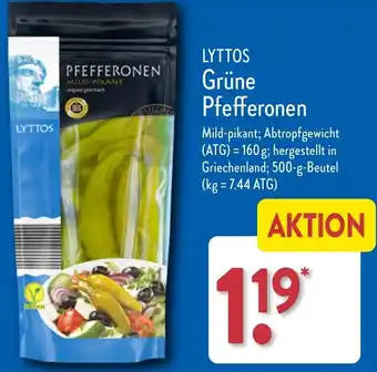 Aldi Nord LYTTOS Grüne Pfefferonen 500 g Beutel Angebot