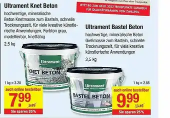 V Baumarkt Ultrament Knet Beton Oder Bastel Beton Angebot