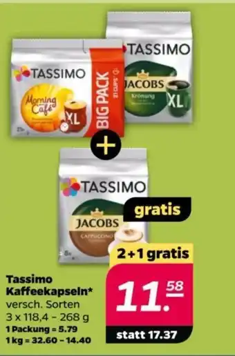 NETTO JACOBS Tassimo Kaffeekapseln versch. Sorten 3 x 118,4 - 268 g Angebot