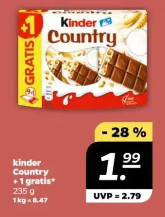 NETTO kinder Country +1 gratis 235 g Angebot