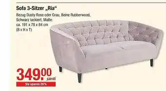 V Baumarkt Sofa 3-sitzer „ria“ Angebot