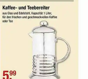 V Markt Kaffee-und Teebereiter Angebot