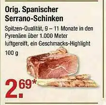 V Markt Orig. Spanischer Serrano-schinken Angebot