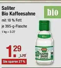 V Markt Saliter Bio Kaffeesahne Angebot