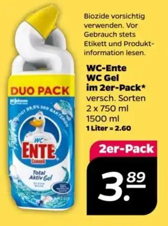 NETTO WC-Ente WC Gel im 2er-Pack versch. Sorten 2 x 750 ml 1500 ml Angebot