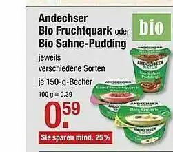 V Markt Andechser Natur Bio Fruchtquark Oder Bio Sahne-pudding Angebot