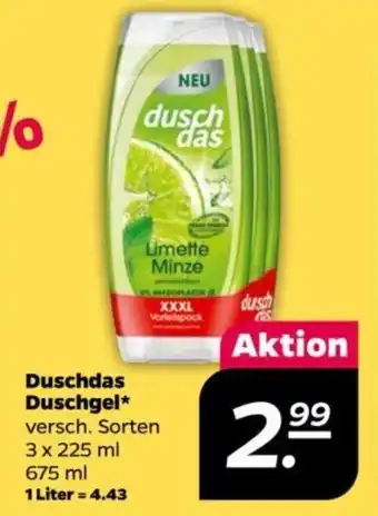 NETTO Duschdas Duschgel versch. Sorten 3 x 225 ml 675 ml Angebot