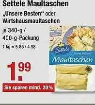 V Markt Settele Maultaschen „unsere Besten” Oder Wirtshausmaultaschen Angebot