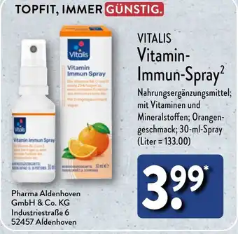 Aldi Nord Vitalis Vitamin Immun Spray  30 ml Spray Angebot