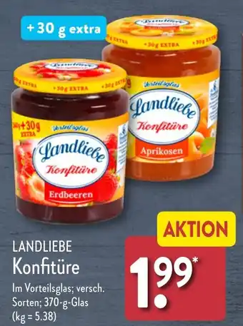 Aldi Nord LANDLIEBE Konfitüre 370 g Glas Angebot