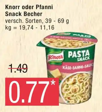 Marktkauf Knorr oder Pfanni Snack Becher 39 - 69 g Angebot