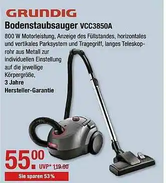 V Markt Grundig Bodenstaubsauger Vcc3850a Angebot