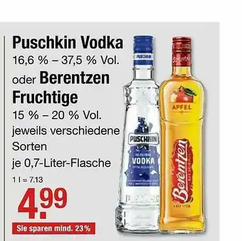 Vitalia Puschkin Vodka Oder Berentzen Fruchtige Angebot