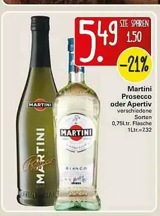 WEZ Martini Prosecco Oder Aperitiv Angebot