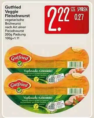 WEZ Gutfried Veggie Fleischwurst Angebot