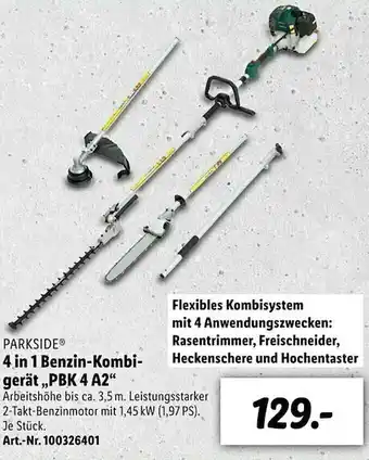 Lidl Parkside 4in1 Benzin-kombigerät „pbk 4a2” Angebot