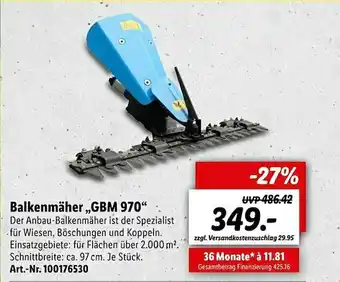 Lidl Balkenmäher „gbm 970” Angebot