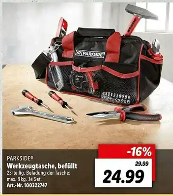 Lidl Parkside Werkzeugtasche, Befüllt Angebot