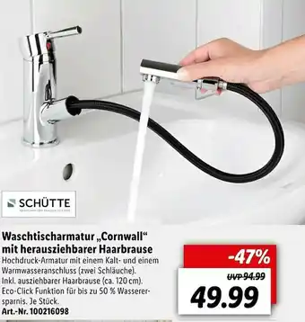 Lidl Schütte Waschtischarmatur „cornwall” Mit Herausziehbarer Haarbrause Angebot