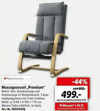 Lidl Alpha Techno Massagesessel „premium” Angebot