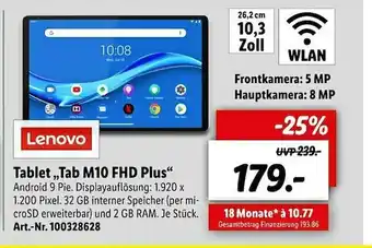 Lidl Lenovo Tablet „tab M10 Fhd Plus” Angebot