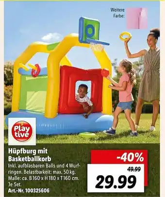 Lidl Playtive Hüpfburg Mit Basketballkorb Angebot